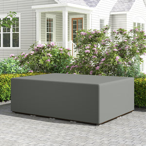 Housse de Meubles de Jardin, Housse Salon de Jardin Imperméable, Coupe-Vent et Anti-UV, Bâche Tissu Oxford 600D Ultra-Résistant, pour Table et Chaises d'Extérieur, Gris
