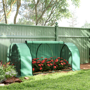 Serre de Jardin mini serre à tomates dim. 2L x 1l x 0,8H m Porte zippée bâche PE Acier Vert