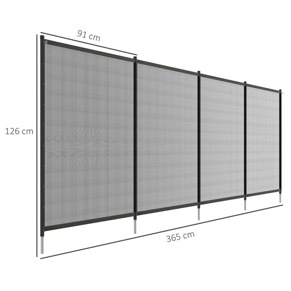 Clôture barrière de sécurité pour piscine filet - lot de 4 panneaux brise vue jardin - Dim. 365L x 126H cm - noir