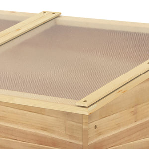 Mini Serre de Jardin Serre pour semis dim. 100L x 50l x 36H cm Toit 2 pans ouvrables séparemment Panneaux de Polycarbonate Bois Sapin pré-huilé