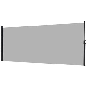 Store latéral Brise-Vue paravent rétractable de jardin dim. 3L x 1,8H m alu. Polyester Anti-UV Haute densité 180 g/m² Gris clair