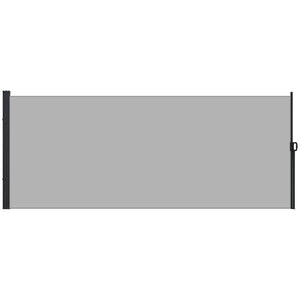 Store latéral Brise-Vue paravent rétractable de jardin dim. 3L x 1,8H m alu. Polyester Anti-UV Haute densité 180 g/m² Gris clair