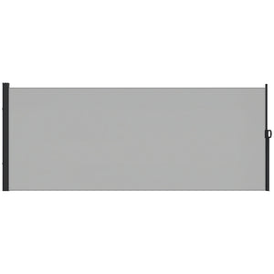 Store latéral Brise-Vue paravent rétractable de jardin dim. 3L x 1,8H m alu. Polyester Anti-UV Haute densité 180 g/m² Gris clair