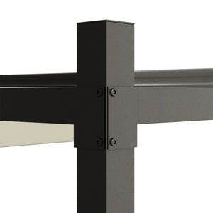 Pergola coulissante rétractable 3 x 3 m pergola jardin exterieur à fixation magnétique, tonnelle de jardin, polyester haute densité 180g/m², abri soleil UPF30+, pour terrasse, patio, crème