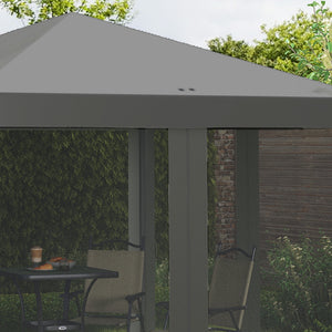 Tonnelle pop-up Barnum Pliant Style Colonial 3 x 3 m 4 moustiquaires + Sac de Transport gris