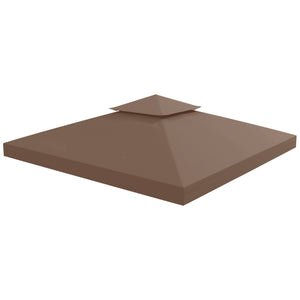 Toit de Remplacement pour pavillon de Jardin Toile de Rechange pour pavillon tonnelle Tente 3 x 3 m Marron