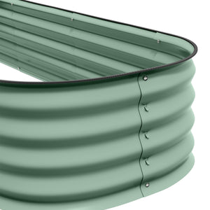 Jardinière surélevée carré potager de jardin en acier modulable pour légumes, plantes, fleurs, dim. 240 x 62 x 30cm, vert