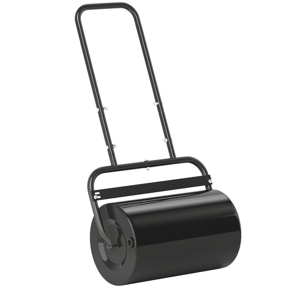 Rouleau à gazon rouleau de jardin 50 cm, remplissage sable eau, poignée ergonomique, outil de jardinage pour pelouse, patio et parc, noir