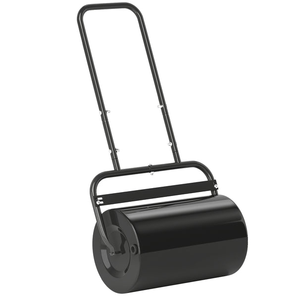 Rouleau à gazon rouleau de jardin 50 cm, remplissage sable eau, poignée ergonomique, outil de jardinage pour pelouse, patio et parc, noir