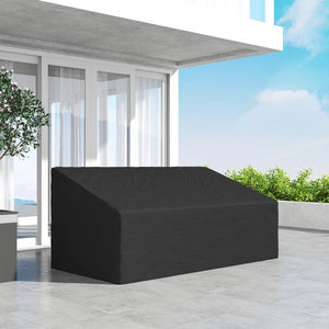 Housse de canapé exterieur imperméable 3 places, housse de banc de jardin 600D tissu oxford, bache de canapé extérieur pour balcon, terrasse, 218 x 111 x 63/101 cm, noir
