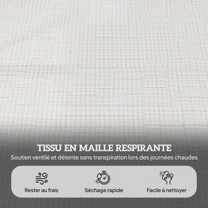 Bain de soleil chaise longue pliante avec appuie-tête, trou de lecture, dossier inclinable en textilène, transat jardin extérieur pour plage relax camping piscine terrasse, crème