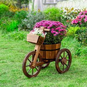 Porte Plante Tricycle - étagère de Pots de Fleurs - jardinière dim. 52L x 31l x 45H cm - Bois de Sapin