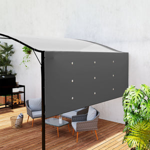 Pergola tonnelle de jardin avec auvent réglable acier polyester haute densité gris foncé