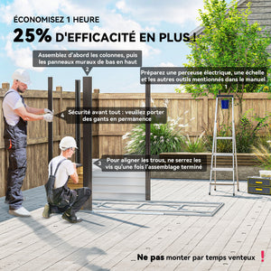 Abri de jardin en métal 2,36 m², cabane de jardin exterieur en acier galvanisé facile à monter, avec kit de fondation, portes doubles avec serrure abri à outils extérieur 213x120x194cm chêne