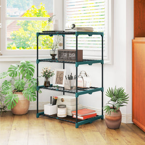 Étagère à Fleurs en Acier 4 Niveaux Intérieur et Extérieur, Support de Plantes, Étagère à Plantes pour Jardin, Balcon, Salon, 67 x 49 x 105 cm, Vert