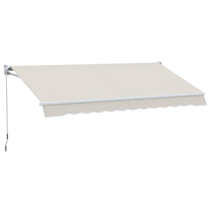 Store banne manuel rétractable 200 x 250 cm store exterieur terrasse avec manivelle métallique, imperméable et anti-UV, aluminium et polyester 280 g/m², protection UV, crème