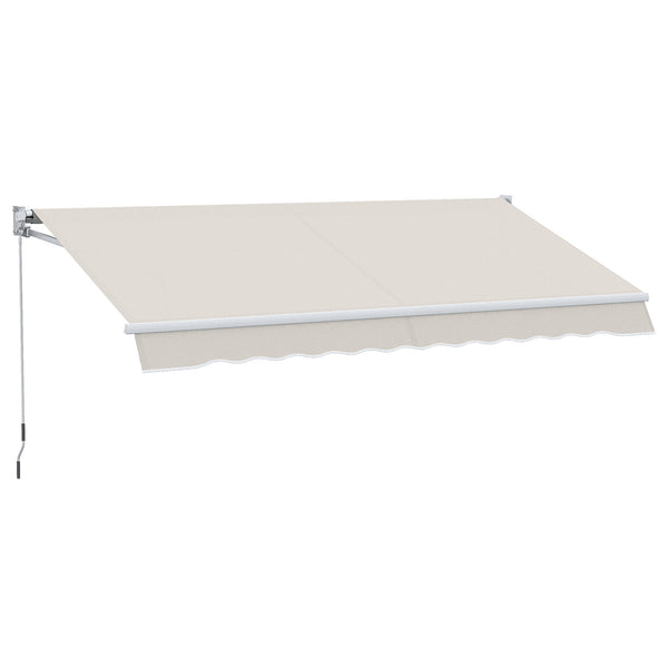 Store banne manuel rétractable 200 x 250 cm store exterieur terrasse avec manivelle métallique, imperméable et anti-UV, aluminium et polyester 280 g/m², protection UV, crème