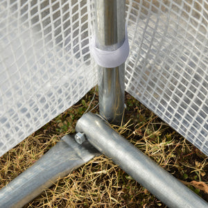 Serre de jardin 12 m² dim. 4L x 3l x 2H m avec porte + parois latérales zippées enroulables, 8 fenêtres, acier PE haute densité 140 g/m² Anti-UV blanc