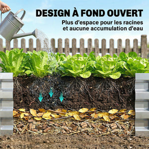 Carré potager de jardin 120 x 60 x 30,5 cm acier galvanisée argent