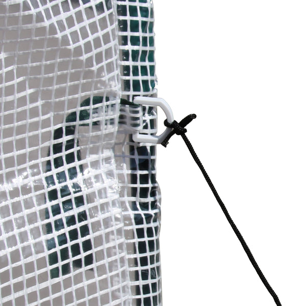 Serre de jardin PE avec étagères 2 niveaux, serre de balcon, bâche renforcée 140 g/m², châssis en acier, porte zippée enroulable, pour légumes plantes fleurs, 143x143x195cm, blanc
