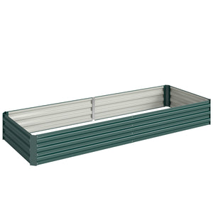 Carré Potager en Métal Modulable - Potager Surélevé 241x90,5x30cm en Acier Galvanisé - Jardinière Extérieur Anti-Rouille pour Légumes et Fleurs, Vert Foncé