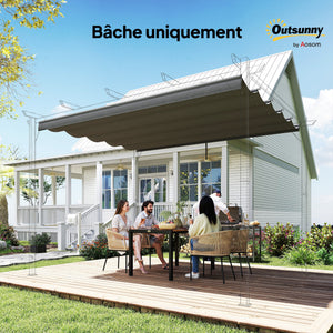 Toile de toit pour pergola tonnelle rétractable de 3 x 3 m - toile uniquement 250 x 255 cm gris foncé