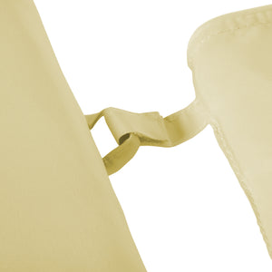 Coussin bain de soleil coussin chaise longue matelas transat déhoussable avec zippé, tétière, cordons d'attache, 198 x 53 x 5 cm, crème