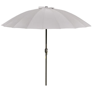 Parasol droit parasol de jardin inclinable rond avec 18 baleines manivelle mât en métal fibre de verre Ø 2,5 m polyester haute densité gris