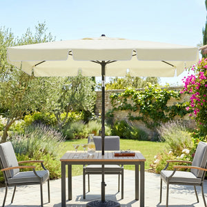 Parasol de jardin Parasol droit rectangulaire inclinable alu métal polyester haute densité 2 x 1,3 m beige clair