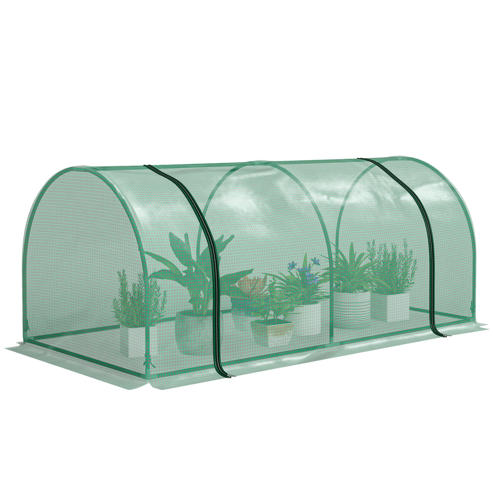 Serre de Jardin mini serre à tomates dim. 2L x 1l x 0,8H m Porte zippée bâche PE Acier Vert