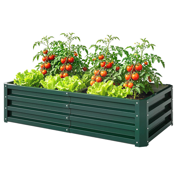Carré potager de jardin 120 x 60 x 30,5 cm acier galvanisée vert foncé