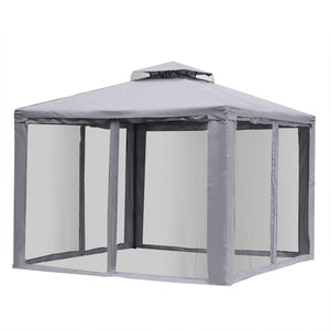 Tonnelle de jardin barnum pavillon de jardin 3 x 3 double Toit avec moustiquaires amovibles imperméable gris clair