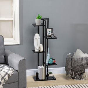 Étagère à fleurs en acier 5 niveaux intérieur et extérieur, support de plantes, étagère à plantes pour jardin, balcon, salon, chambre, 40 x 22 x 113 cm, noir
