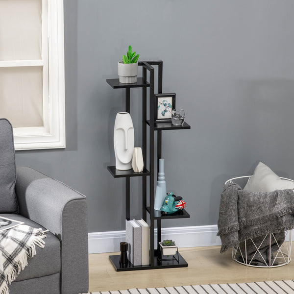 Étagère à fleurs en acier 5 niveaux intérieur et extérieur, support de plantes, étagère à plantes pour jardin, balcon, salon, chambre, 40 x 22 x 113 cm, noir