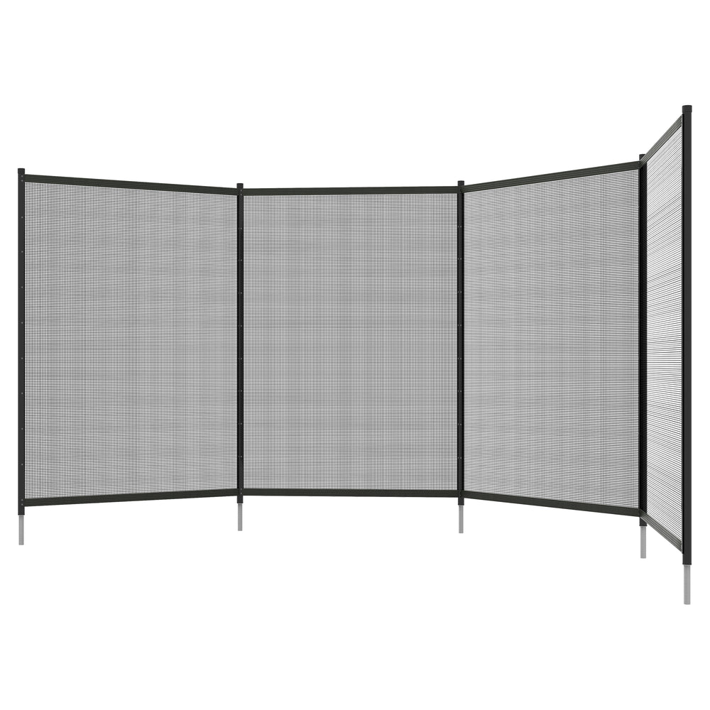 Clôture barrière de sécurité pour piscine filet - lot de 4 panneaux brise vue jardin - Dim. 365L x 126H cm - noir