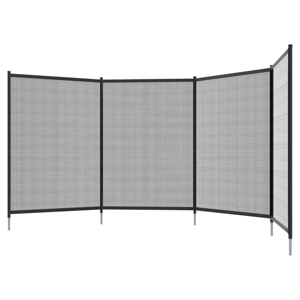 Clôture barrière de sécurité pour piscine filet - lot de 4 panneaux brise vue jardin - Dim. 365L x 126H cm - noir