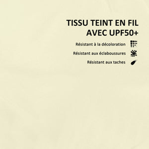 Ensemble de 2 coussins d'assise avec dossier, coussin d'assise et de dossier confortable respirant, housse amovible, résistante aux UV, pour extérieur et intérieur, crème