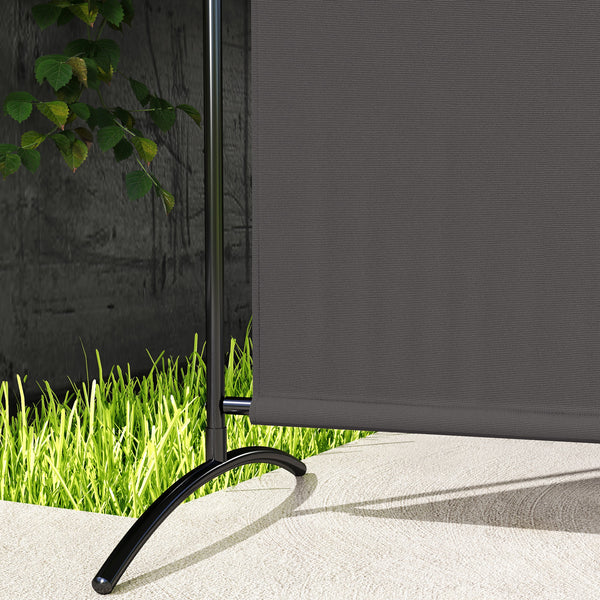Paravent Extérieur à Panneau Unique, Séparateur de Pièce de 180H cm avec Protection UV30+, Panneau Brise-Vue avec Base Stable pour Intérieur et Extérieur, Gris Foncé