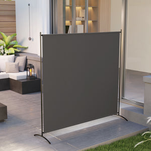 Paravent Extérieur à Panneau Unique, Séparateur de Pièce de 180H cm avec Protection UV30+, Panneau Brise-Vue avec Base Stable pour Intérieur et Extérieur, Gris Foncé