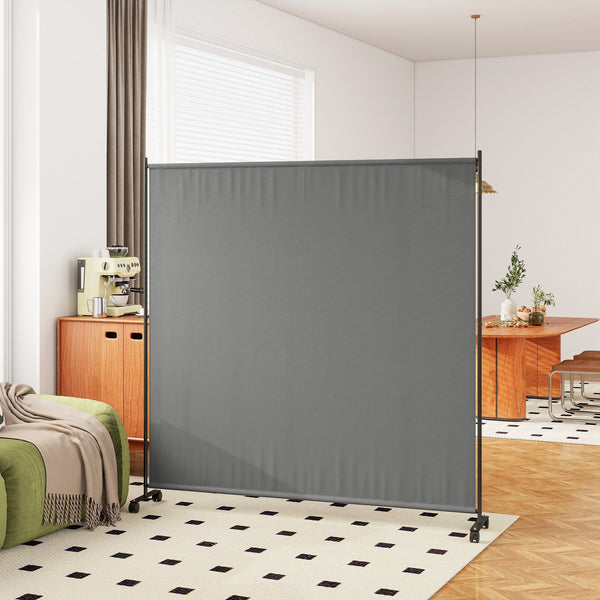 Panneau brise-vue paravent extérieur sur roulettes, brise vue jardin, opaque, autoportant, pour le jardin, terrasse, balcon, 183 x 30 x 181 cm, gris