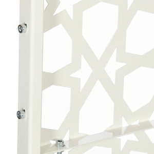 Panneau brise vue décoratif extérieur blanc à motif en métal - 92 x 45 x 198 cm