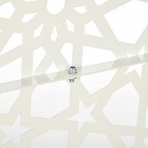 Panneau brise vue décoratif extérieur blanc à motif en métal - 92 x 45 x 198 cm