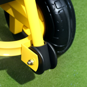 Chariot de jardin en acier, chariot de transport, côtés amovibles transformable en plateau, 4 roues, 200 kg, charrette, remorque, poignée rotative à 180°, noir et jaune