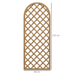 Lot de 2 treillis en bois pour le jardin - panneau arc pour plantes grimpantes - dim. un panneau : 60L x 150H cm