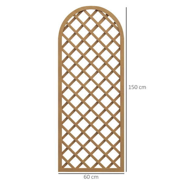 Lot de 2 treillis en bois pour le jardin - panneau arc pour plantes grimpantes - dim. un panneau : 60L x 150H cm