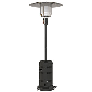 Chauffage exterieur terrasse, parasol chauffant gaz portable 11 KW niveaux de chauffe réglable avec protection anti-basculement et roulettes pour jardin, surface chauffable 7 m², noir