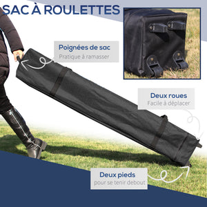 Tonnelle pop-up jardin barnum Pliant 5 x 3 m, tissu oxford avec 2 parois réglables, facile à monter, sac à transport à roulettes inclus bleu
