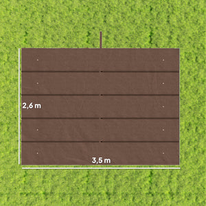 Toile de toit pour pergola tonnelle rétractable de 4 x 3 m - toile uniquement 350 x 260 cm café