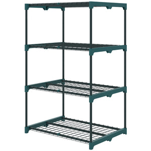 Étagère à Fleurs en Acier 4 Niveaux Intérieur et Extérieur, Support de Plantes, Étagère à Plantes pour Jardin, Balcon, Salon, 67 x 49 x 105 cm, Vert