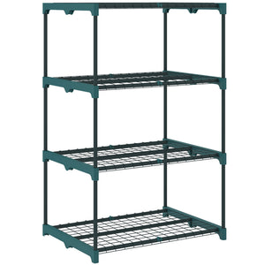 Étagère à Fleurs en Acier 4 Niveaux Intérieur et Extérieur, Support de Plantes, Étagère à Plantes pour Jardin, Balcon, Salon, 67 x 49 x 105 cm, Vert